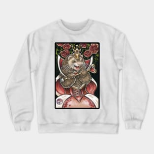 Ferret Queen of Hearts - Black Outlined Version Crewneck Sweatshirt